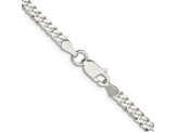 Sterling Silver 3.15mm Flat Curb Chain Necklace