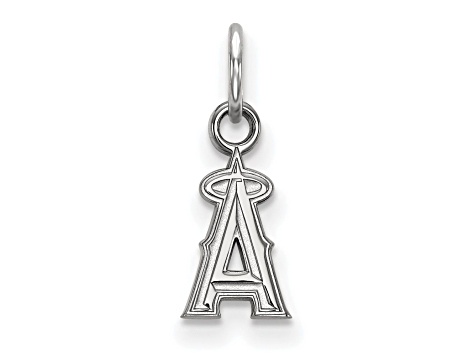 Rhodium Over Sterling Silver MLB Los Angeles Angels LogoArt Pendant