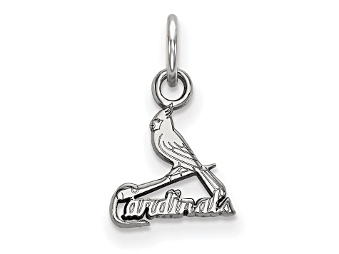 Rhodium Over Sterling Silver MLB St. Louis Cardinals LogoArt Pendant