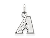 Rhodium Over Sterling Silver MLB Arizona Diamonbacks LogoArt Pendant