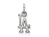 Rhodium Over Sterling Silver MLB Los Angeles Dodgers LogoArt Pendant