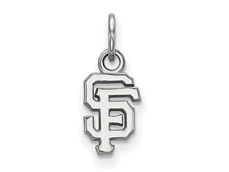 Rhodium Over Sterling Silver MLB San Francisco Giants LogoArt Pendant