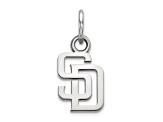 Rhodium Over Sterling Silver MLB San Diego Padres LogoArt Pendant