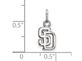 Rhodium Over Sterling Silver MLB San Diego Padres LogoArt Pendant