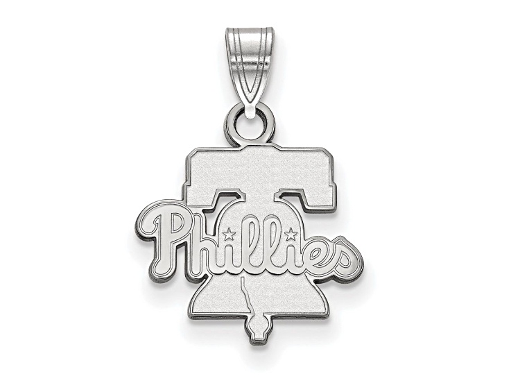 Rhodium Over Sterling Silver MLB Philadelphia Phillies LogoArt Pendant