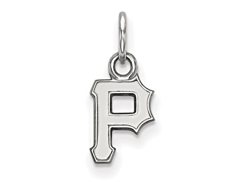 Rhodium Over Sterling Silver MLB Pittsburgh Pirates LogoArt Pendant