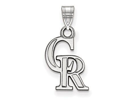 Rhodium Over Sterling Silver MLB Colorado Rockies LogoArt Pendant