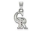 Rhodium Over Sterling Silver MLB Colorado Rockies LogoArt Pendant