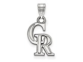 Rhodium Over Sterling Silver MLB Colorado Rockies LogoArt Pendant