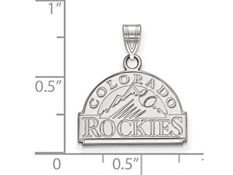 Rhodium Over Sterling Silver MLB Colorado Rockies LogoArt Pendant