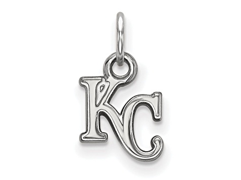 Rhodium Over Sterling Silver MLB Kansas City Royals LogoArt Pendant