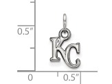Rhodium Over Sterling Silver MLB Kansas City Royals LogoArt Pendant