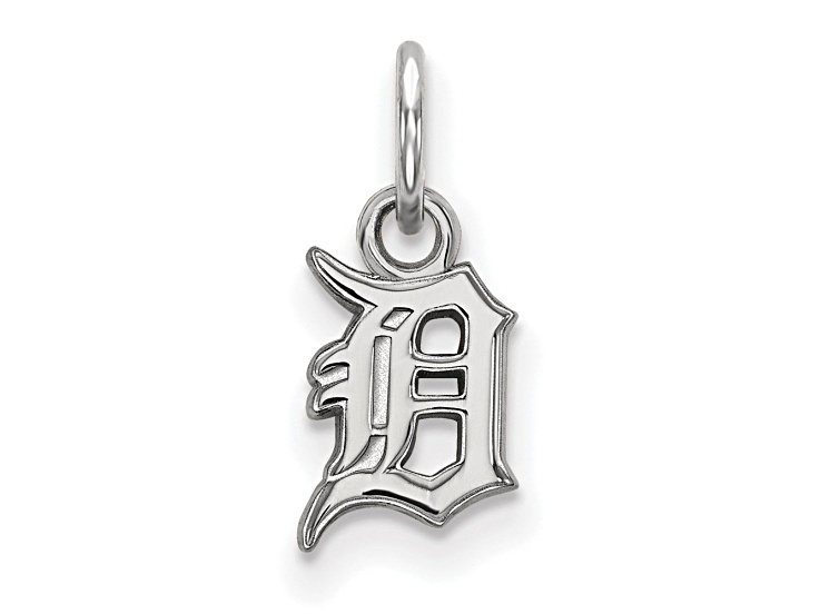Rhodium Over Sterling Silver MLB Detroit Tigers LogoArt Pendant