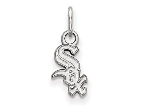 Rhodium Over Sterling Silver MLB Chicago White Sox LogoArt Pendant