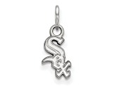 Rhodium Over Sterling Silver MLB Chicago White Sox LogoArt Pendant