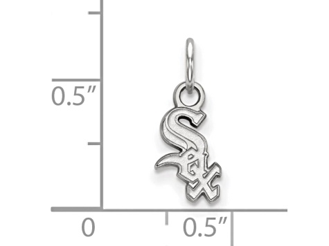 Rhodium Over Sterling Silver MLB Chicago White Sox LogoArt Pendant