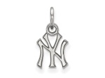 Rhodium Over Sterling Silver MLB New York Yankees LogoArt Pendant