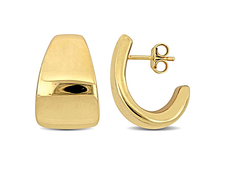 21MM Semi-Hoop Earrings in 14k Yellow Gold Over Sterling Silver