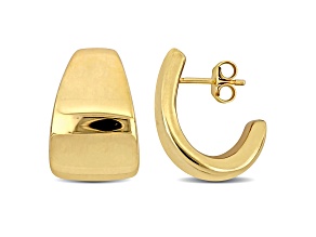 21MM Semi-Hoop Earrings in 14k Yellow Gold Over Sterling Silver
