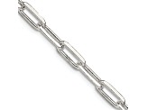 Sterling Silver 4.25mm Elongated Open Link Chain Necklace