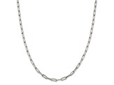 Sterling Silver 4.25mm Elongated Open Link Chain Necklace