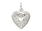 Sterling Silver Filigree Heart Charm