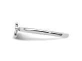 Sterling Silver Stackable Expressions Rhodium-Plated Cross Ring