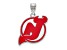 Rhodium Over Sterling Silver NHL LogoArt New Jersey Devils Enamel Pendant