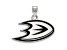 Rhodium Over Sterling Silver NHL LogoArt Anaheim Ducks Enamel Pendant