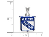 Rhodium Over Sterling Silver NHL LogoArt New York Rangers Enamel Pendant