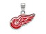 Rhodium Over Sterling Silver NHL LogoArt Detroit Red Wings Enamel Pendant