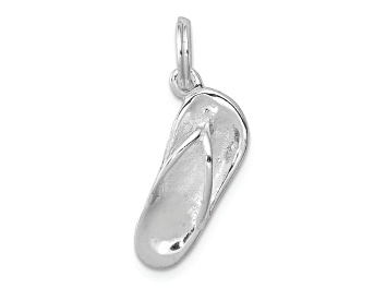 Picture of Rhodium Over Sterling Silver Polished Flip Flop Charm