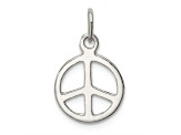 Sterling Silver Diamond-cut Peace Sign Symbol Charm
