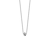 Sterling Silver Rhodium-plated Polished Love Knot Diamond-cut Chain Necklace