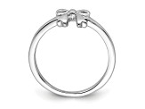 Rhodium Over Sterling Silver Polished Bow Children's Ring