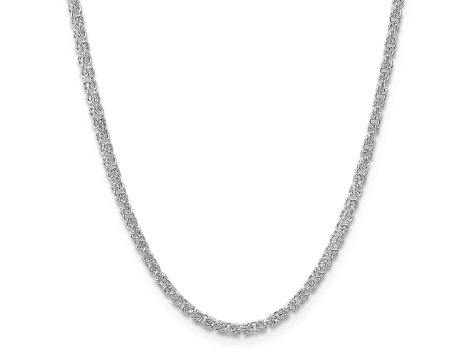 Sterling Silver 3.75mm Rounded Byzantine Chain Necklace