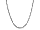 Sterling Silver 3.75mm Rounded Byzantine Chain Necklace