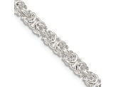 Sterling Silver 3.75mm Rounded Byzantine Chain Necklace