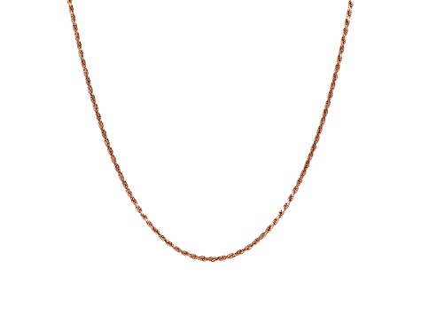 18K Rose Gold Plated Sterling Silver 1.46 mm Adjustable Rope Chain 22" Necklace