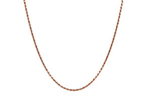 18K Rose Gold Plated Sterling Silver 1.46 mm Adjustable Rope Chain 22" Necklace