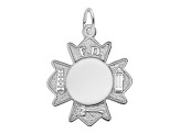 Silver Fire Department Badge Charm