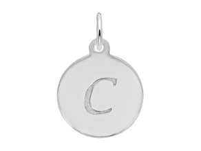 Silver Petite Initial  - Script C Charm