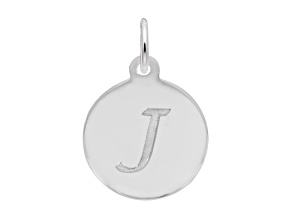 Silver Petite Initial  - Script J Charm