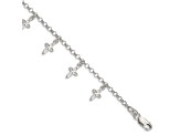 Sterling Silver Polished Cross Charms with 1-inch Extensions Children's Bracelet