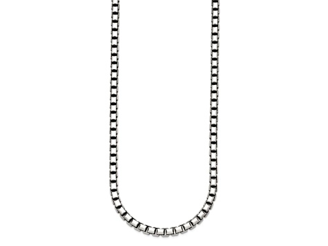 Sterling Silver Antiqued and Satin 5.0mm Box 16 Inch Chain