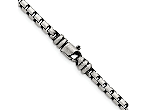 Sterling Silver Antiqued and Satin 5.0mm Box 16 Inch Chain