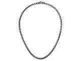 Sterling Silver Antiqued and Satin 5.0mm Box 16 Inch Chain