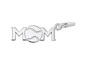 Silver Baseball Mom Charm