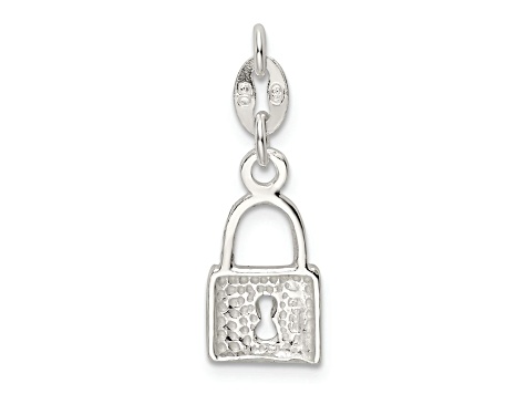 Sterling Silver Polished Lock Charm