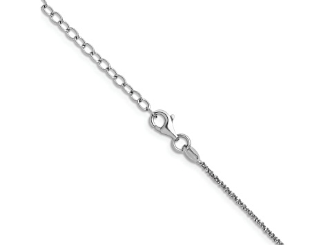 Platinum 950 Over Sterling Silver Fancy Glitter 16" with 2" Extension Rope Chain Necklace